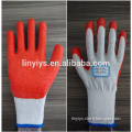 cheap 10 gauge colorful coton glove core colorful latex coated work hand gloves with wrinkle for construction work
